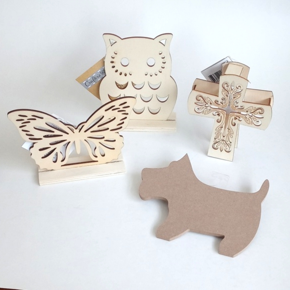 Set of 4 Crafters Corner Wooden Animals, Cross Deco Crafts for Painting Fun! - Picture 3 of 6